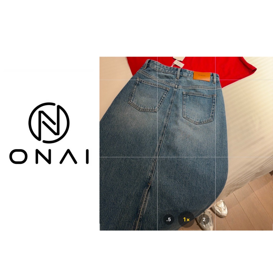 【Onai】春款复古蓝百搭休闲过膝半身显瘦牛仔裙1560
