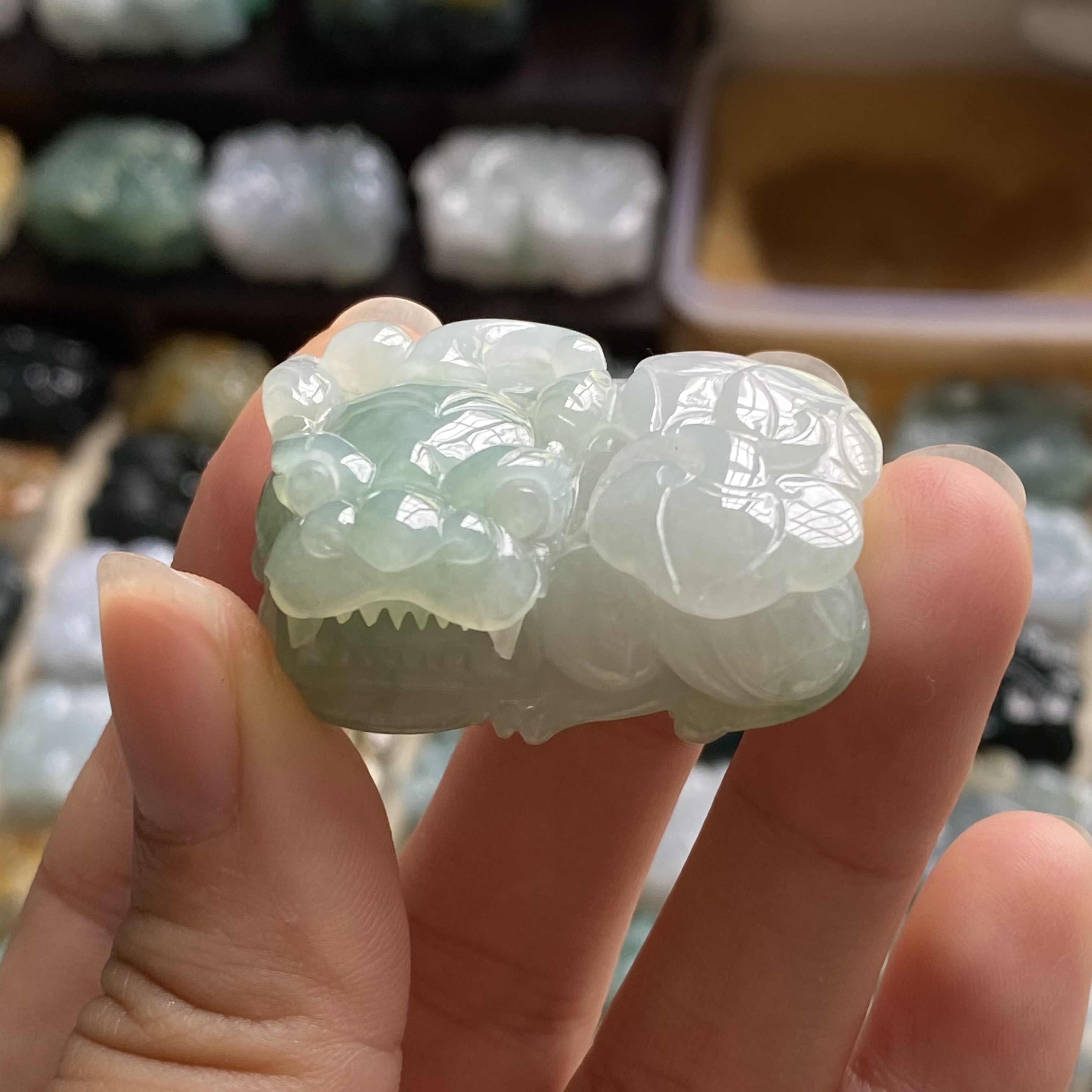 直播 天然A货翡翠貔貅吊坠男女款 玉貔貅项链皮丘皮球貔恘玉坠