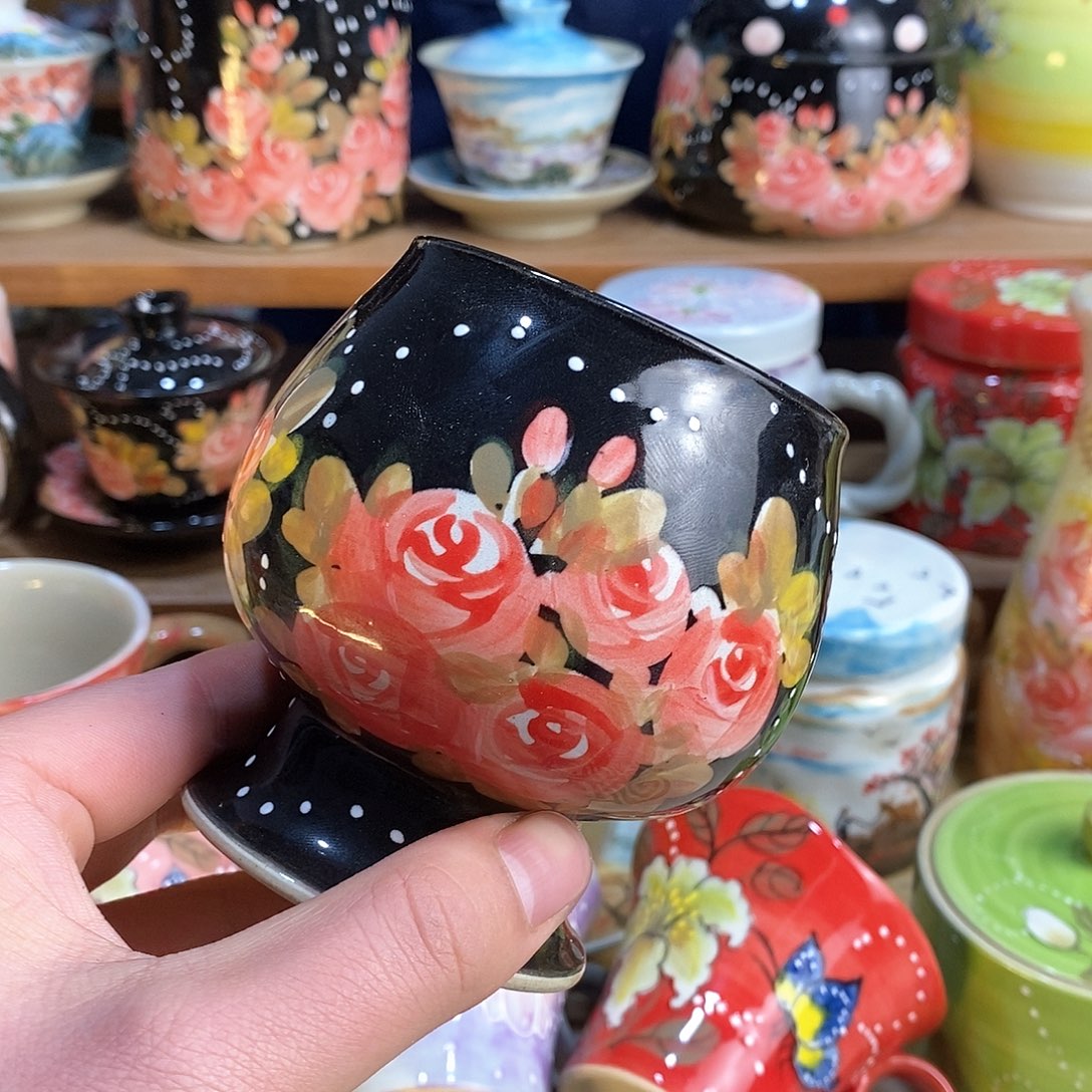 瓷片手绘陶瓷超赞的