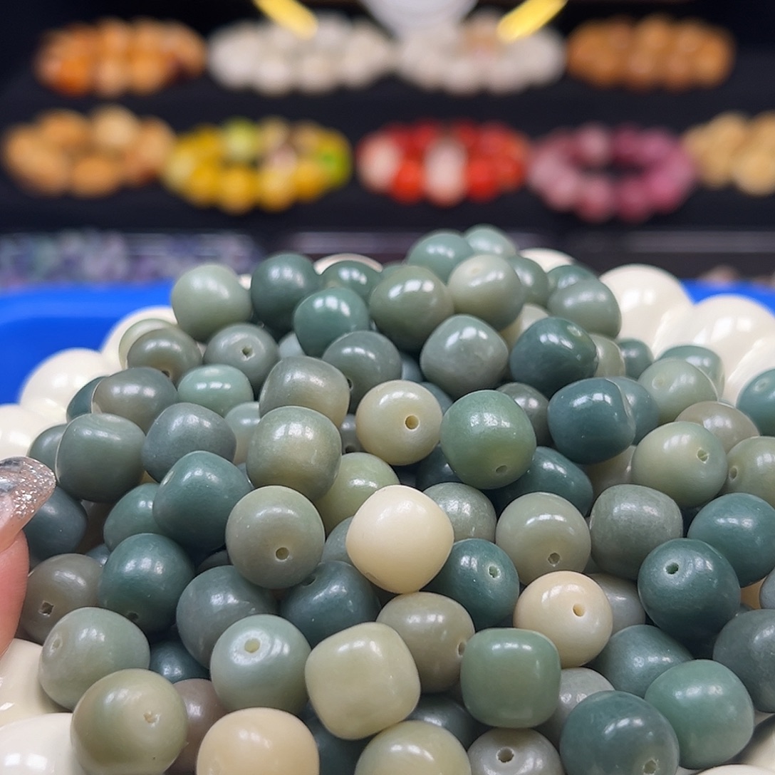 手串菩提根/象牙果卡11/12老料绿桶150颗