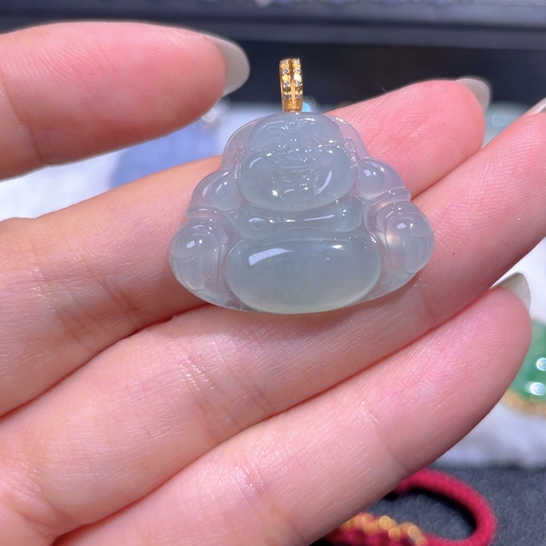 颈饰18K金镶嵌翡翠翡翠