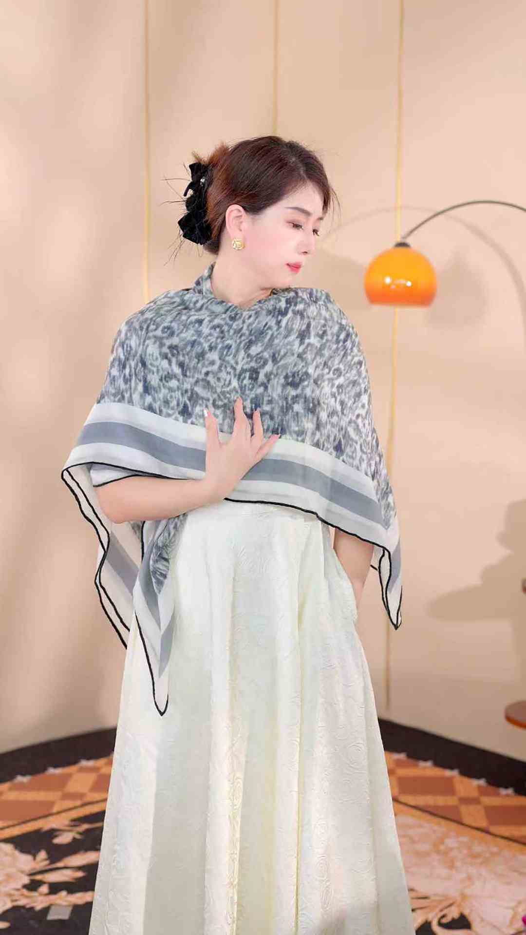 俞飞鸿同款#明星同款纯羊绒D家同款围巾披肩