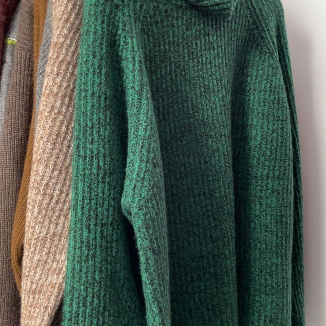 花纱 元宝针 高领 羊绒衫