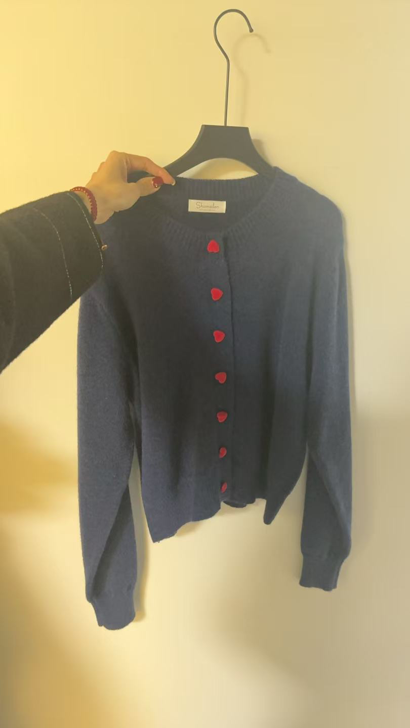 宽松型上衣极简风女装黑色植绒圆领时尚休闲毛针织衫女百搭