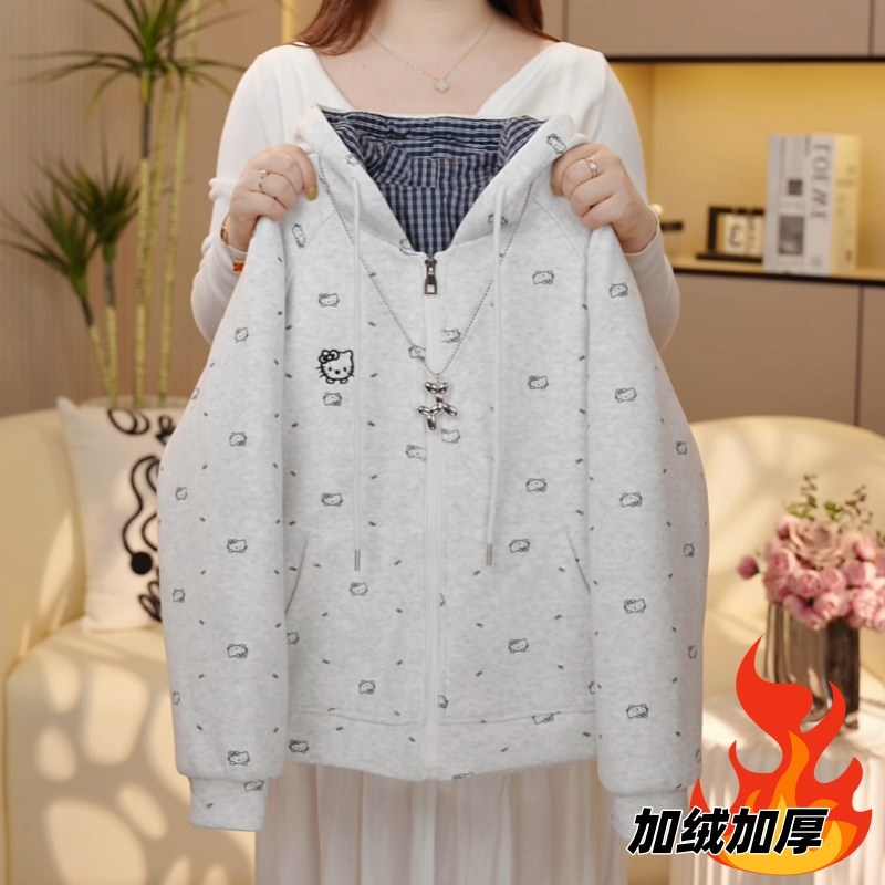 【糖宝魔豆】女童冬装外套加绒加厚棒球服新款冬季保暖女孩连帽棉服