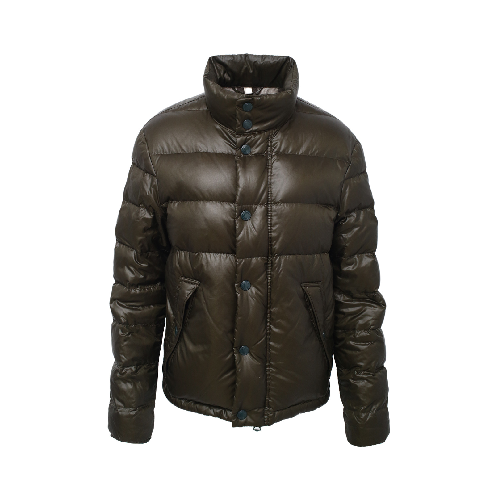 95新 BURBERRY/博柏利  橄榄绿 棉 尼龙 羽绒服 S码 P254108301