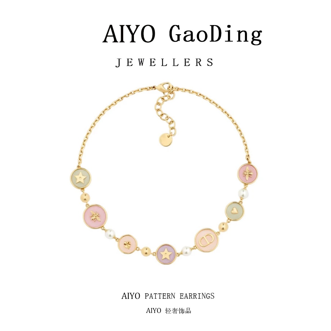   AIYO 镀k金【多巴胺】CNC精工 蜜蜂高定轻奢项链