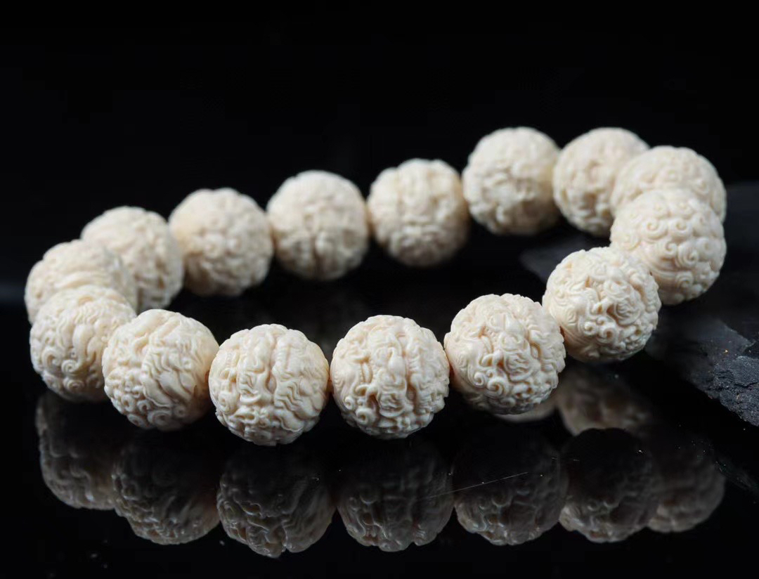  手串 霸王貔貅手串象牙果创意根雕手修