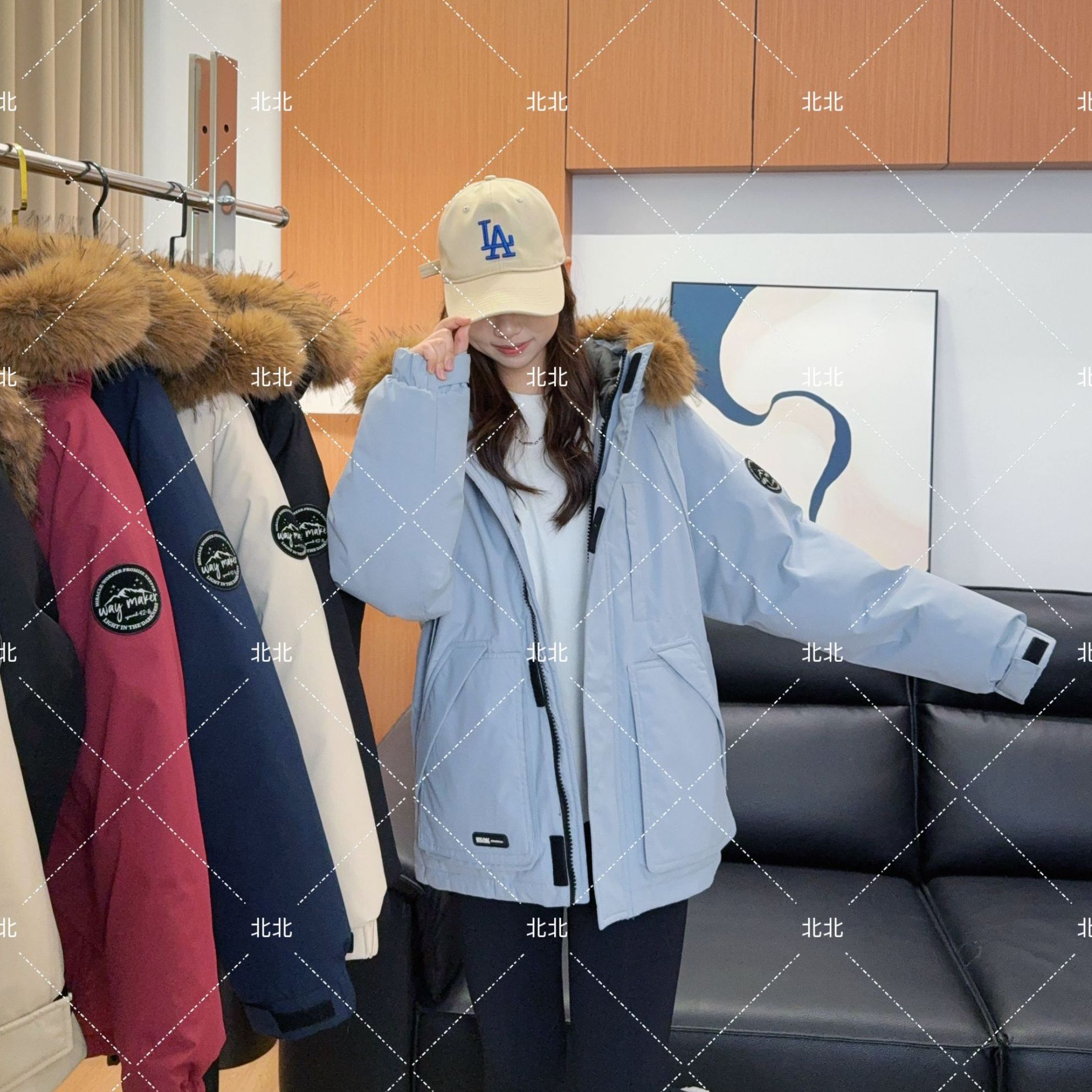 【海外版本2.0】【男女同款】【大毛领款】外贸冬季羽绒外套时尚百搭.