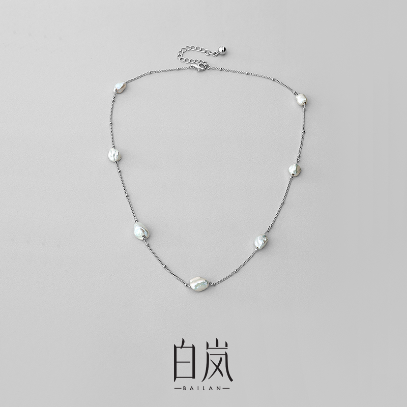 白岚淡水keshi珍珠项链女轻奢锁骨链气质时尚XL3845-多样性发一