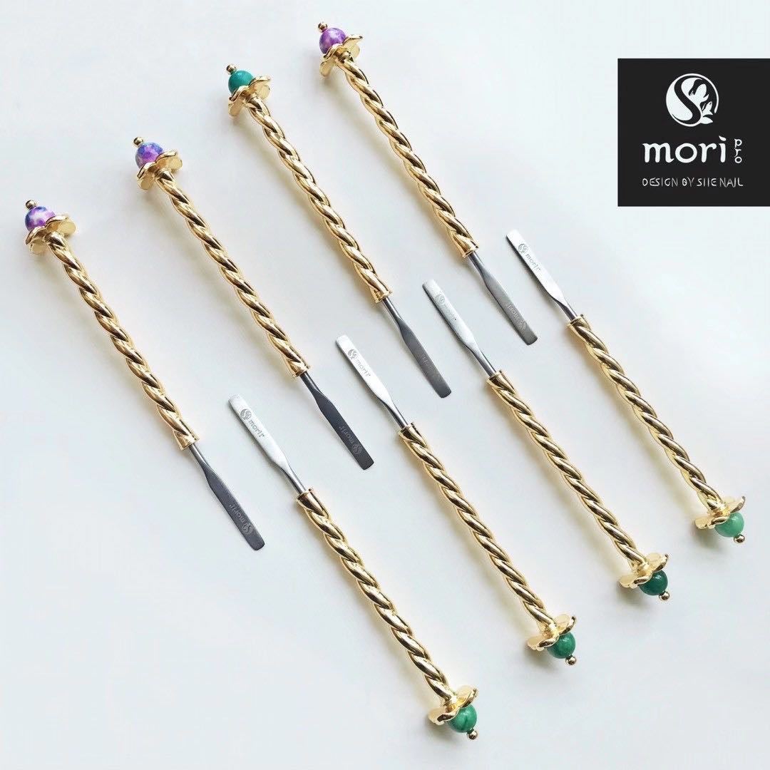 Moripro 调胶棒原创设计软不锈钢材搭配天然石珠子独家专利