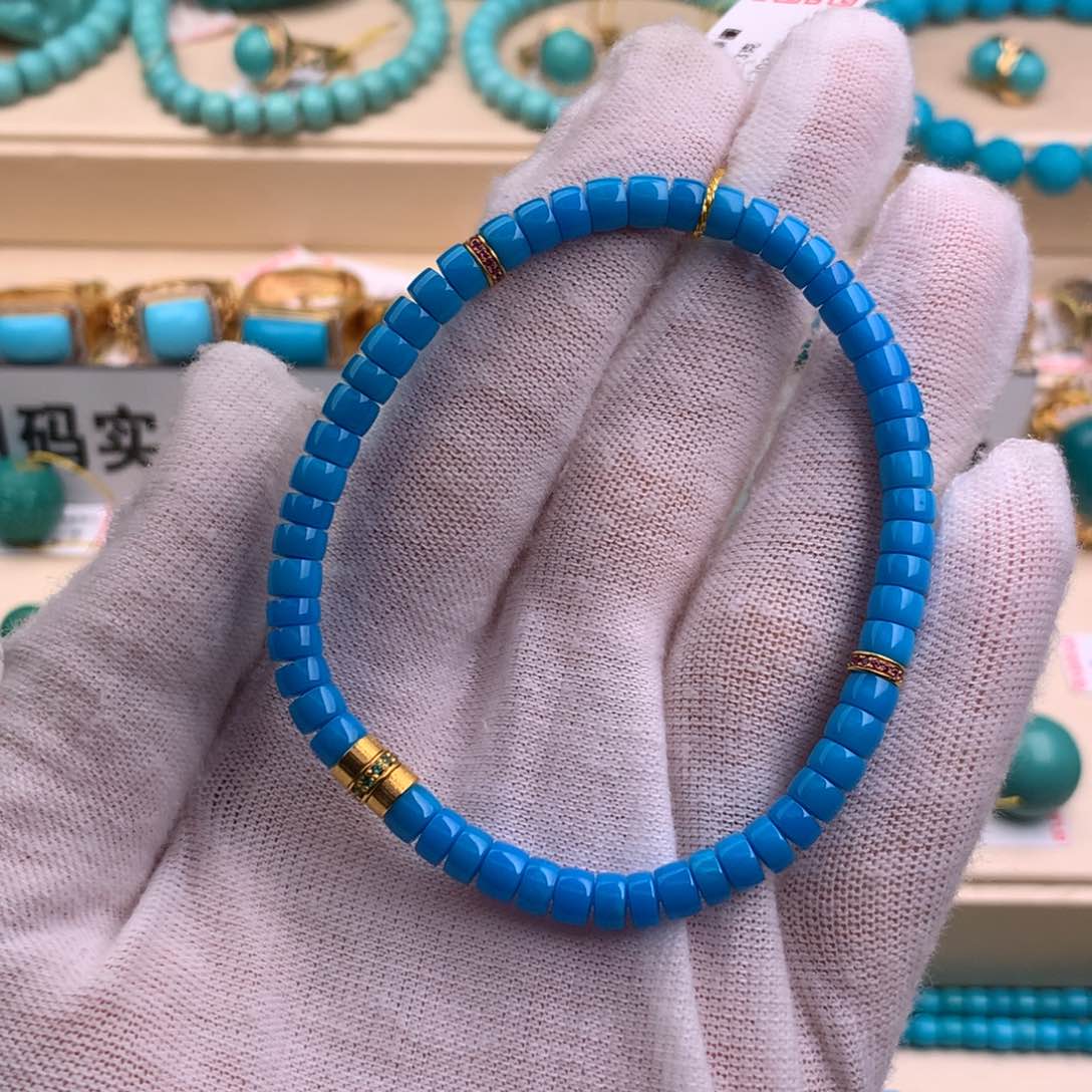 绿松石珠宝奇石18K金镶嵌澜**天