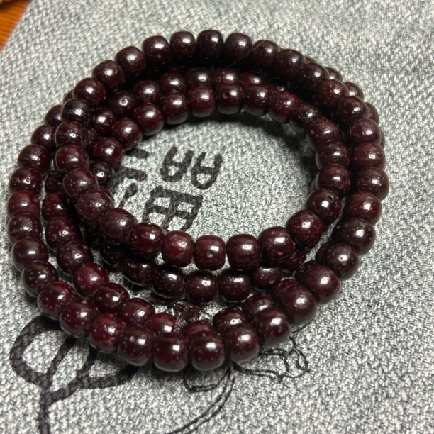 木质手链 海南星沙菩提108颗多圈紫檀转运珠男女佛珠