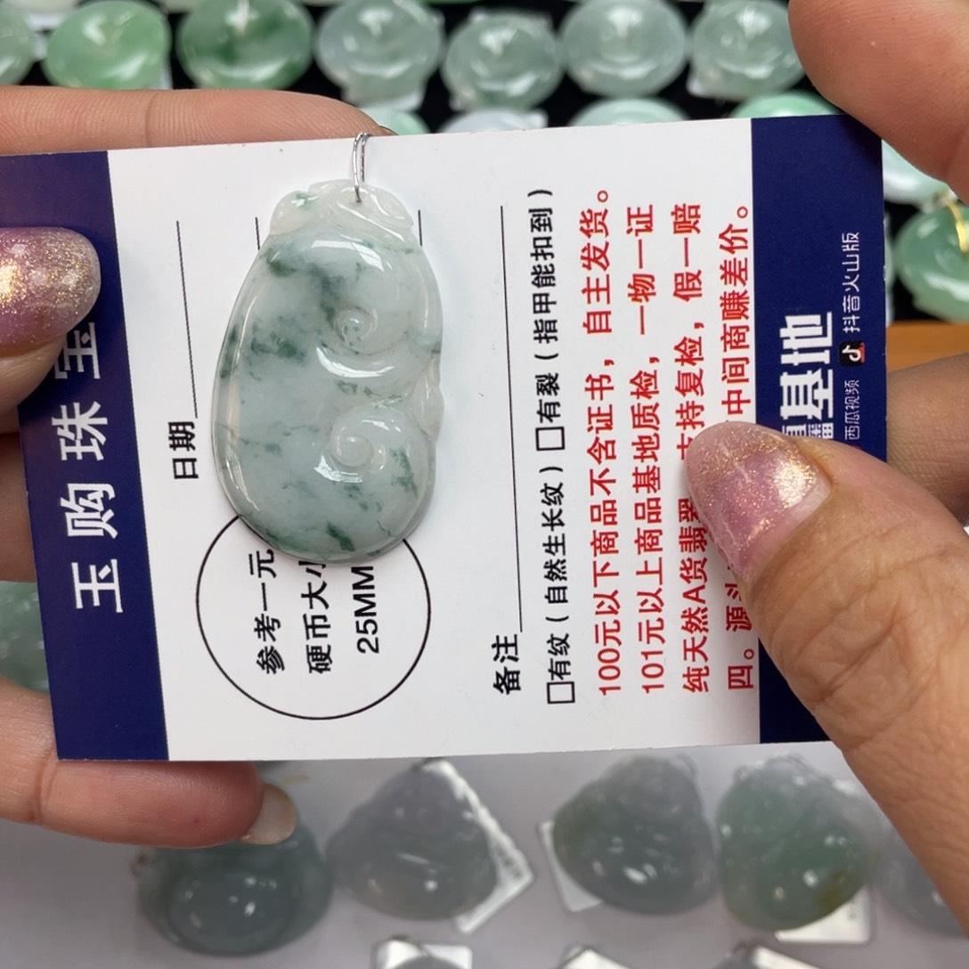 翡翠颈饰未镶嵌如意