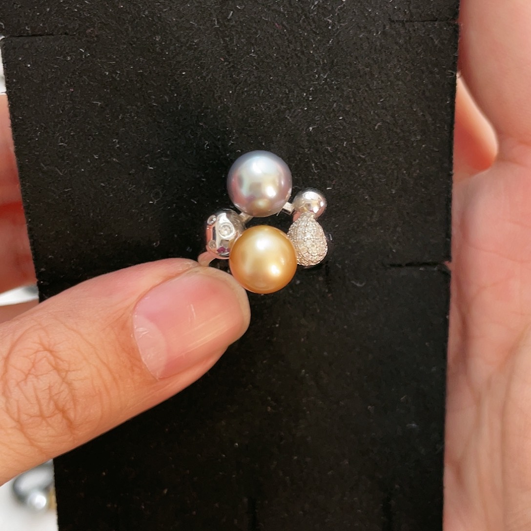 海水珍珠戒指银S925镶嵌