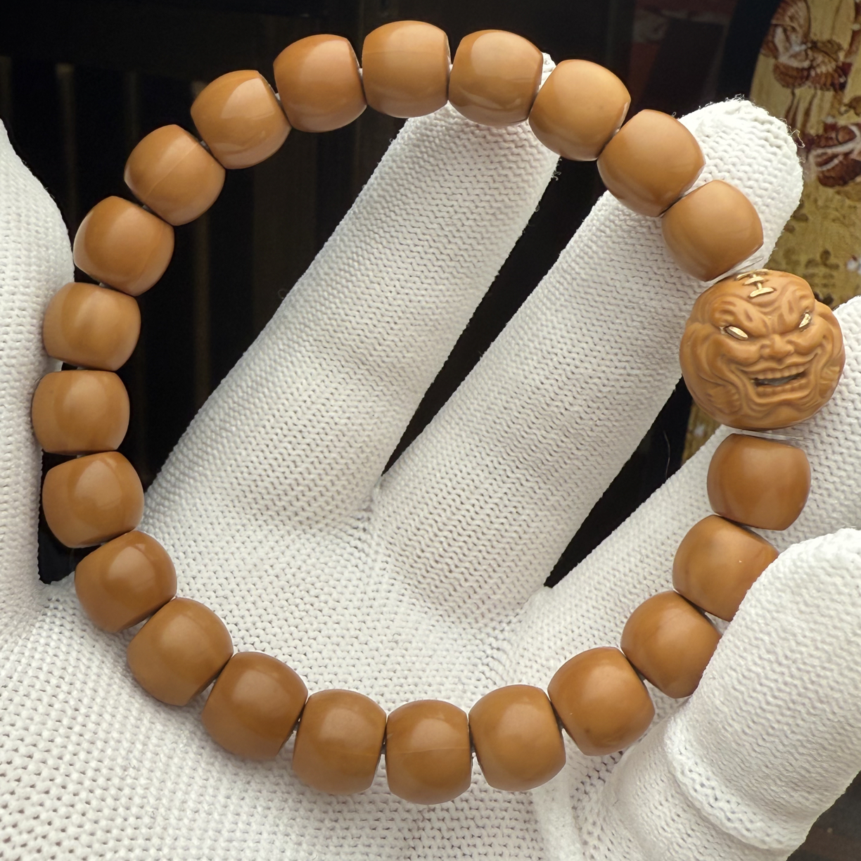 带黑点配雕刻单珠适合新人练手