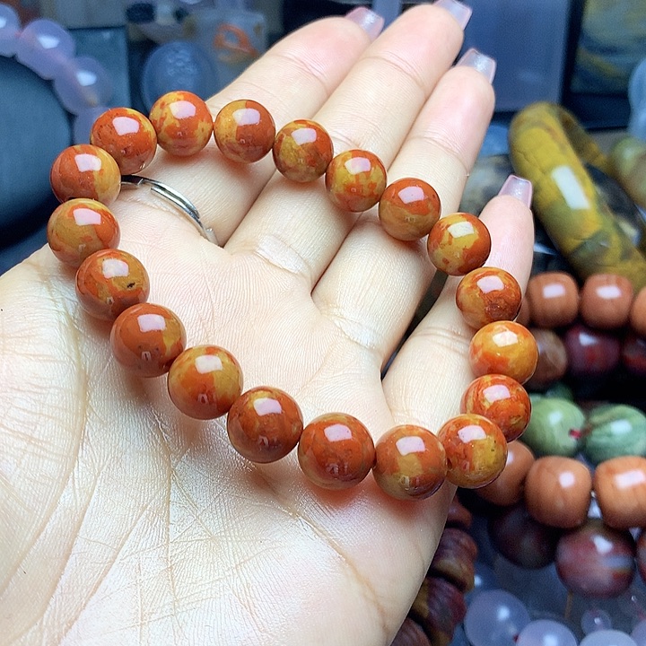 未镶嵌手串硅化玉