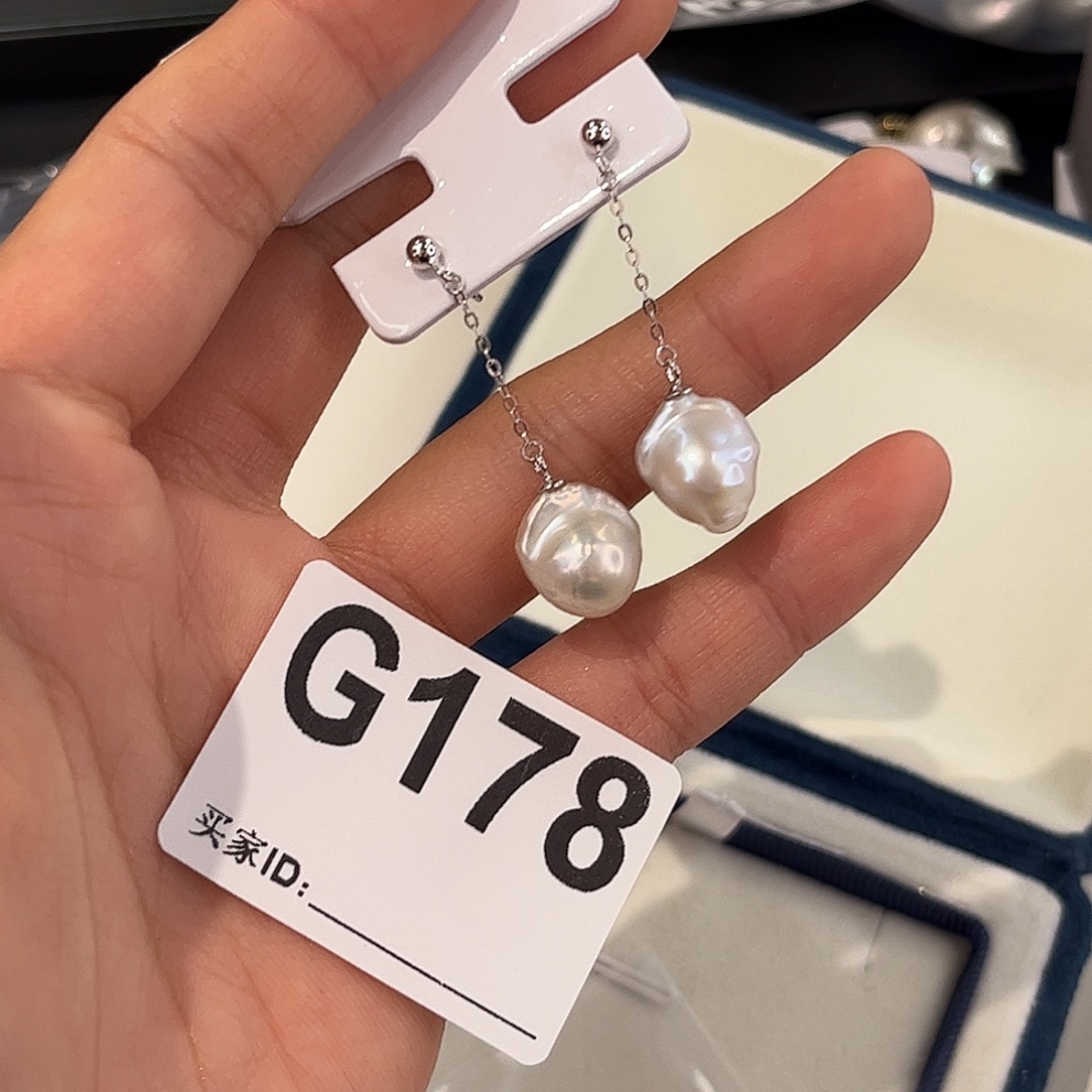 银S925镶嵌淡水珍珠耳饰