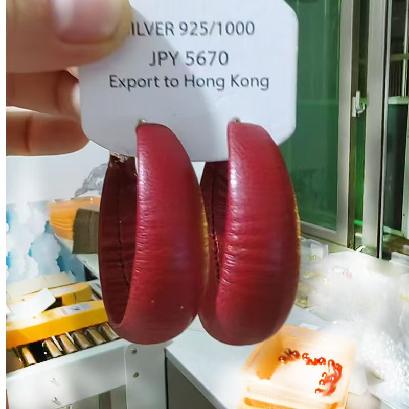 铜合金皮质耳饰 秋冬新款美拉德皮质夸张大耳圈