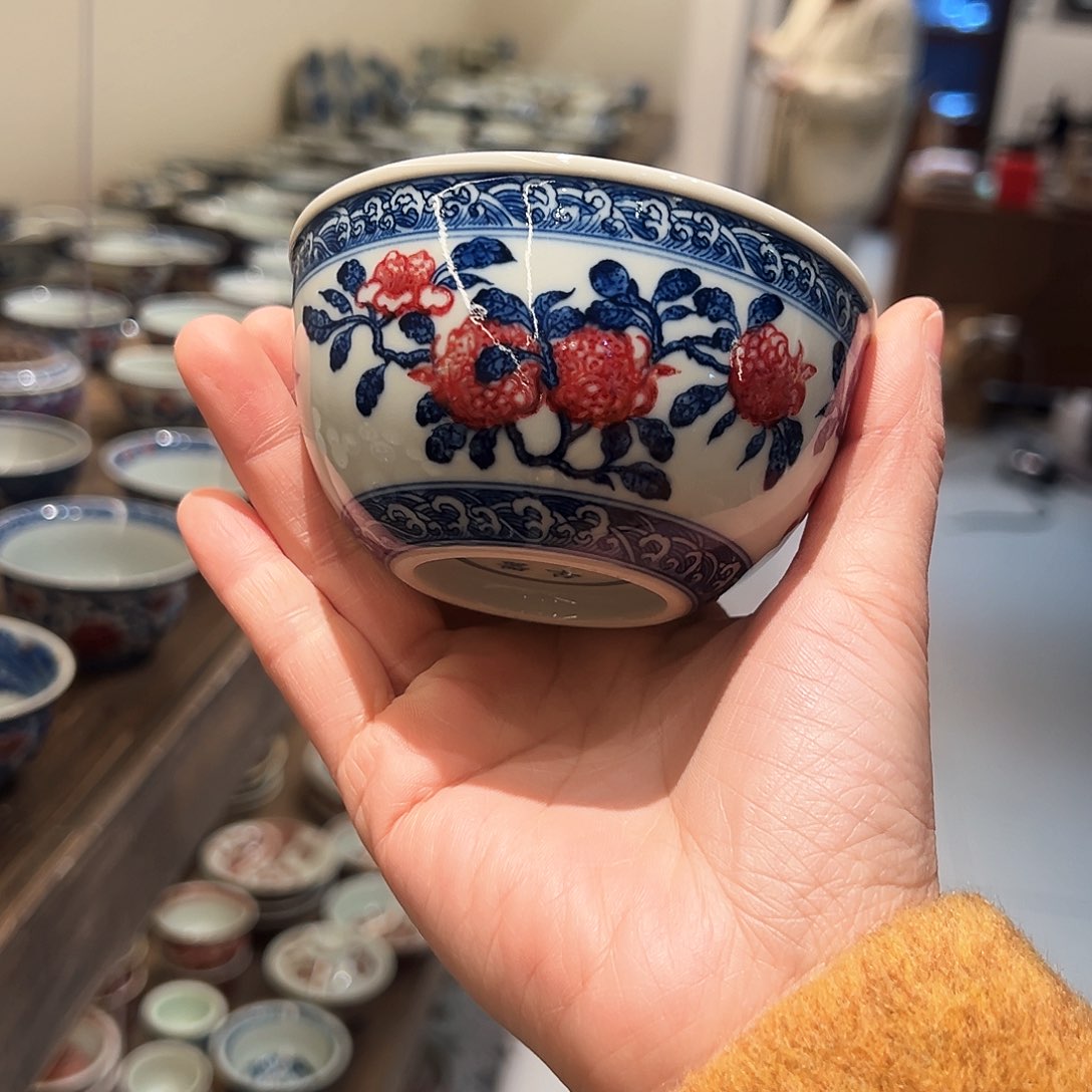 微瑕臻玉古坊原矿青花釉里红