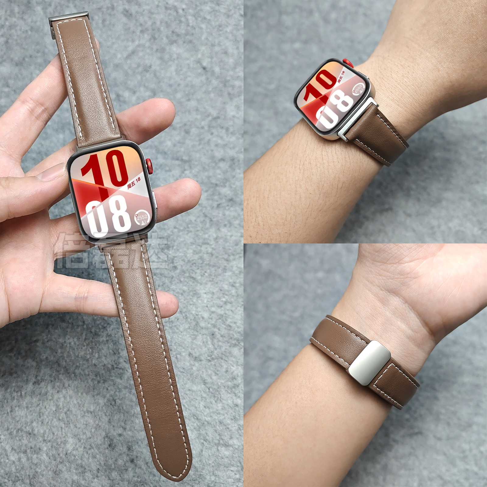 适用华为Fit4表带真皮fit3磁吸watchfit2腕带新款fit4pro男款女款
