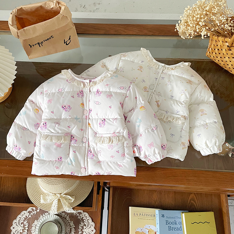 【现货】DW252278冬季新款儿童羽绒服女童90白鸭绒外套女宝保暖冬装