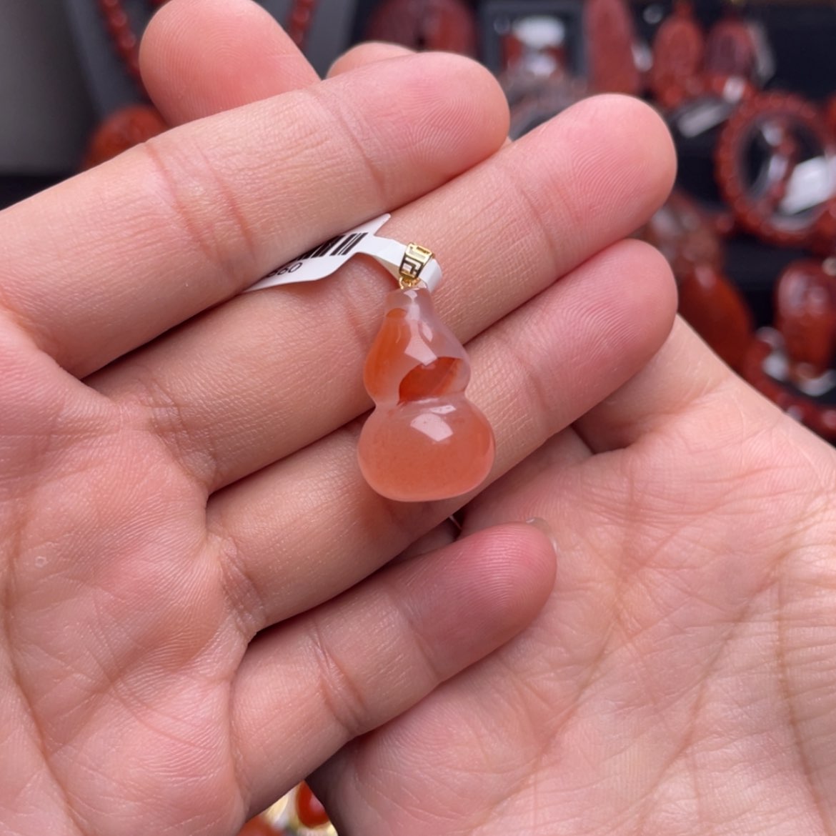 【闪购商品】18K金镶嵌葫芦吊坠南红玛瑙