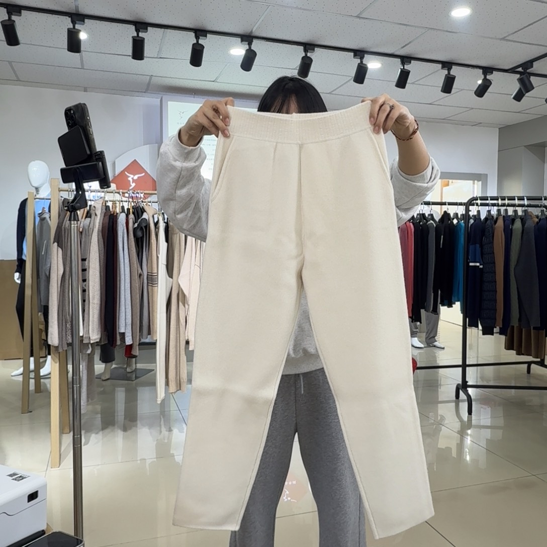 纯羊绒女裤加厚M100斤内082