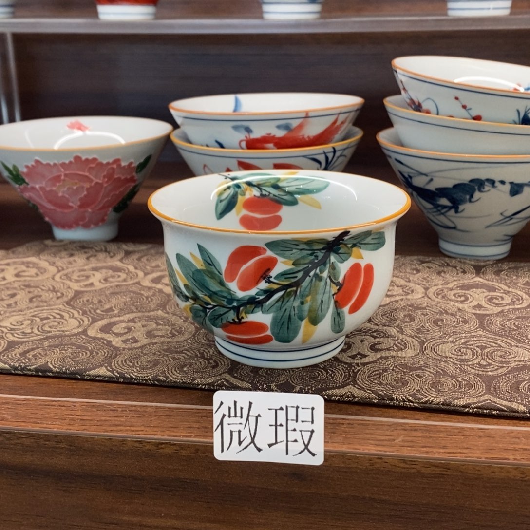 釉下彩老陶泥手工绘制