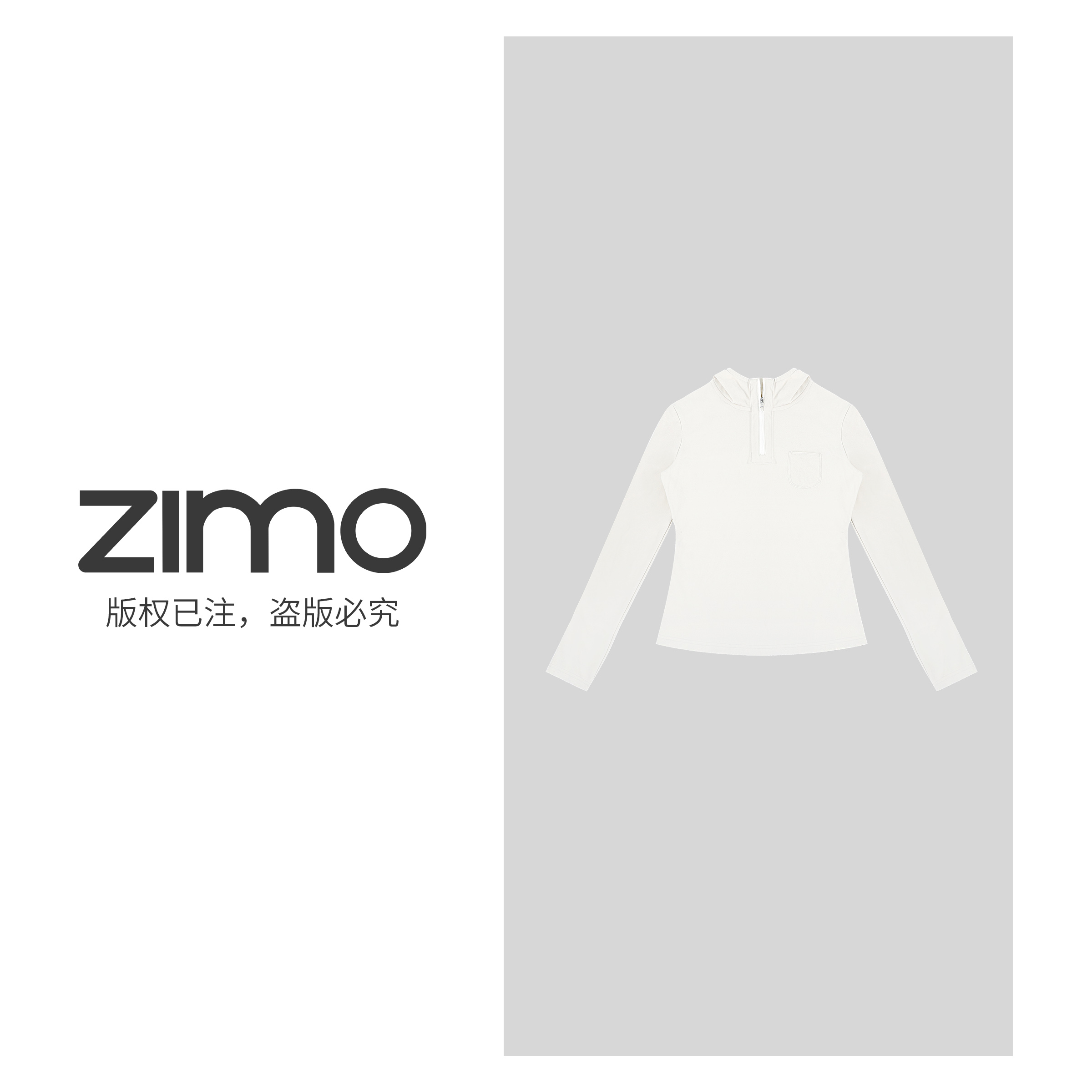半拉链连帽拉绒加厚外套-zimo-健身瑜伽服健服YFWT056白蛋白*3