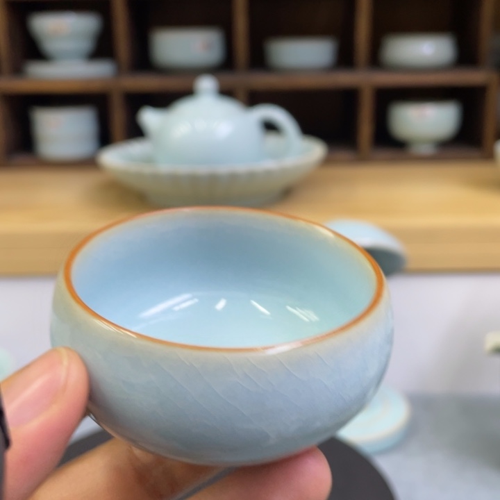 杯子天青汝窑茶杯