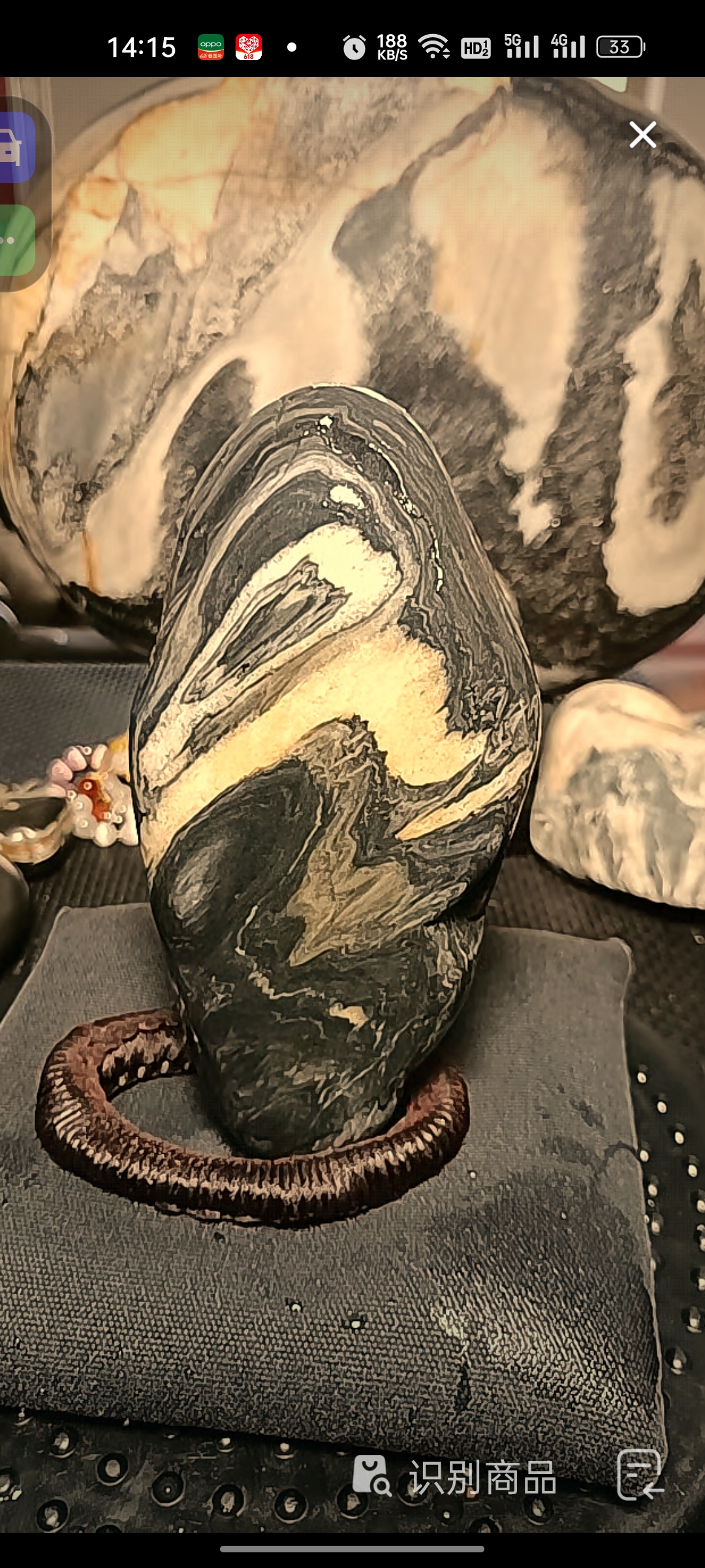 新疆金丝玉原石国画自制麒麟艺术摆件水墨画室内装饰摆件