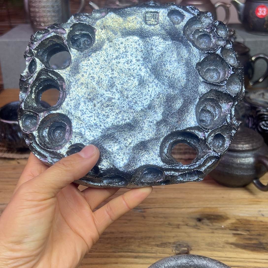 ?****?云南建水紫陶柴烧壶承