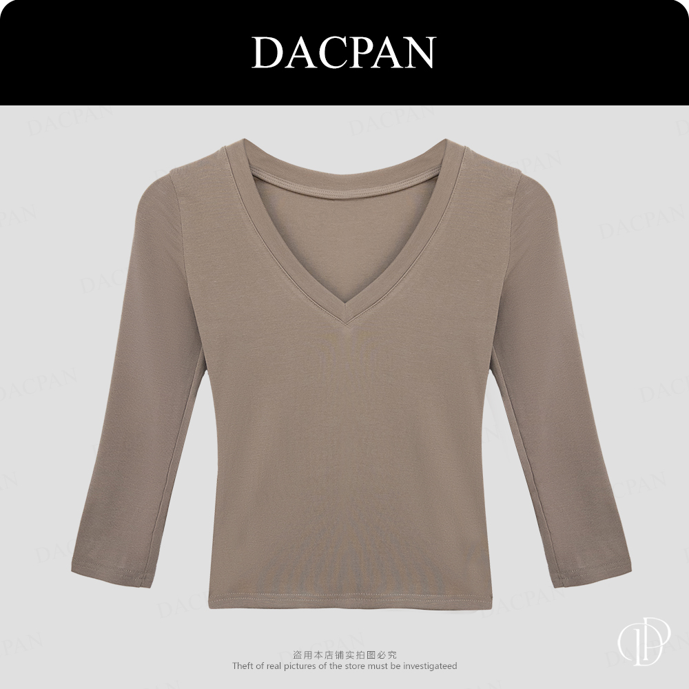 DACPAN-“基础款”V领七分袖上衣  无垫肩 2025/盼·PP 8576