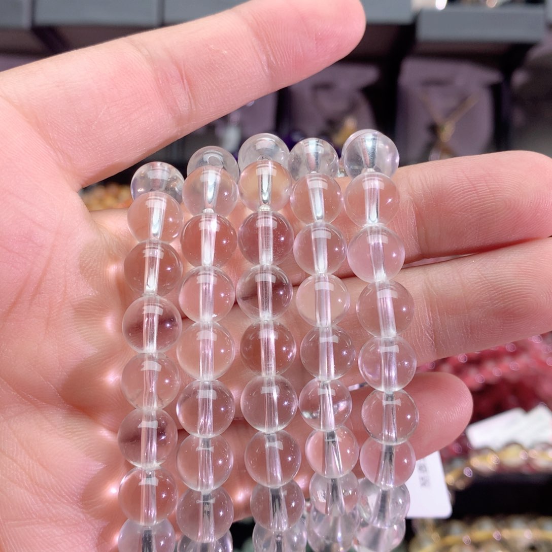 水晶手串未镶嵌双a白水晶手链9