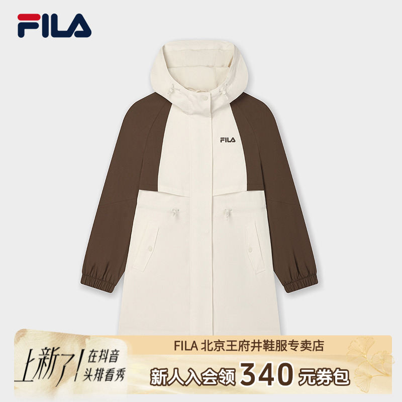Fila/斐乐女冬季新款【时尚复古百搭】梭织连帽风衣外套F11W519712F