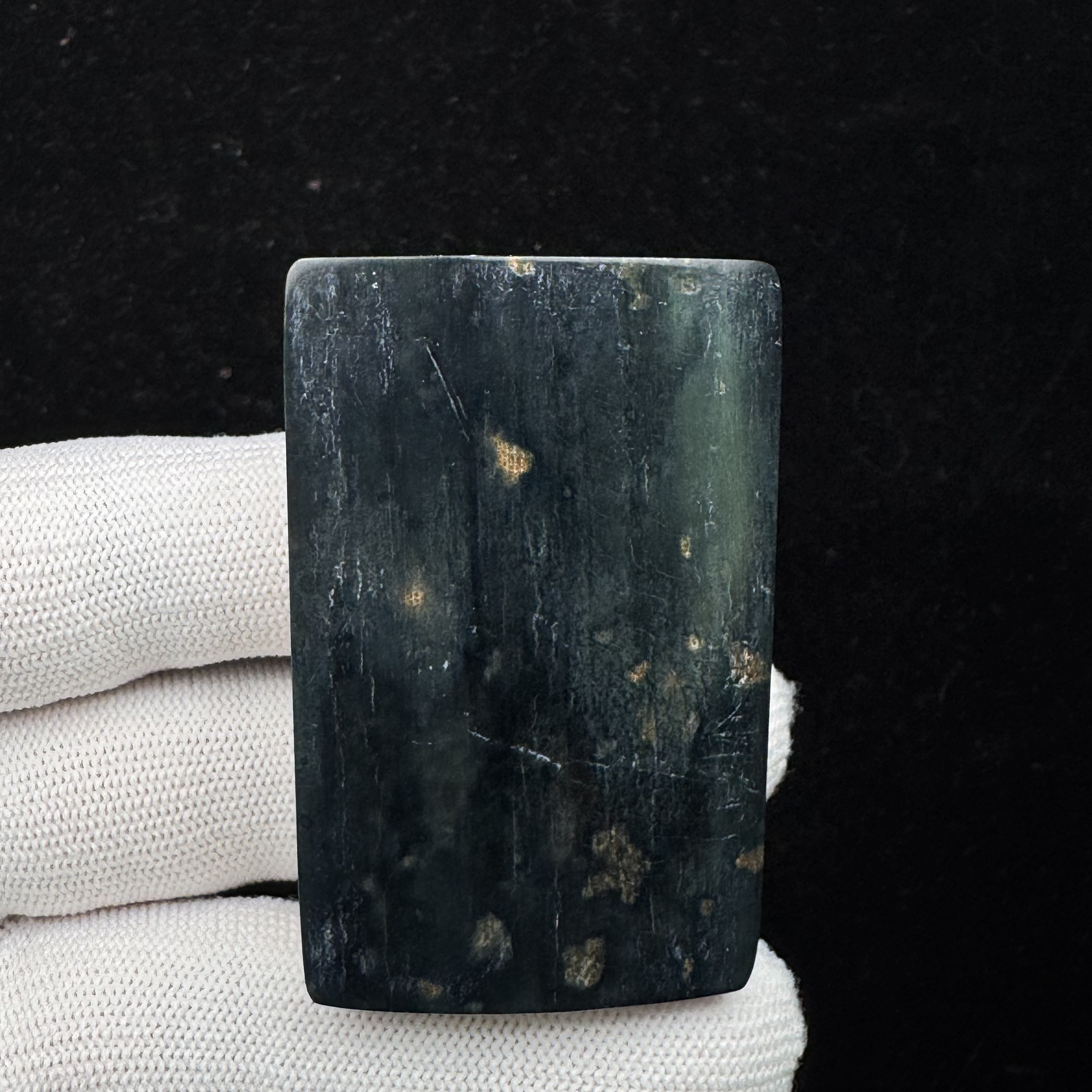 E4045天然猛犸牙 蓝皮无事牌35.7x55x14.5mm 支持鉴定 假一罚四