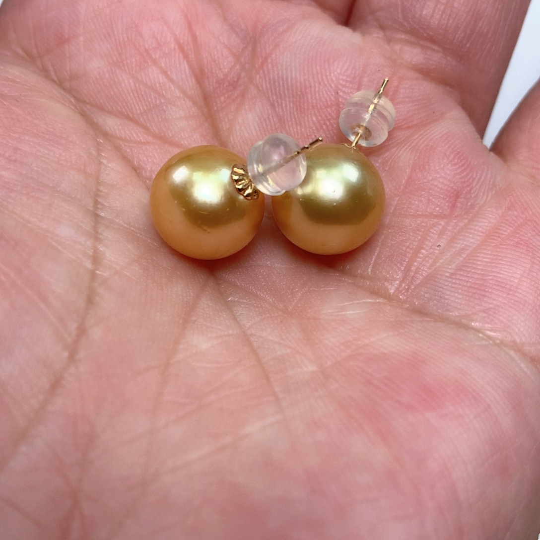 海水珍珠耳饰18K金镶嵌