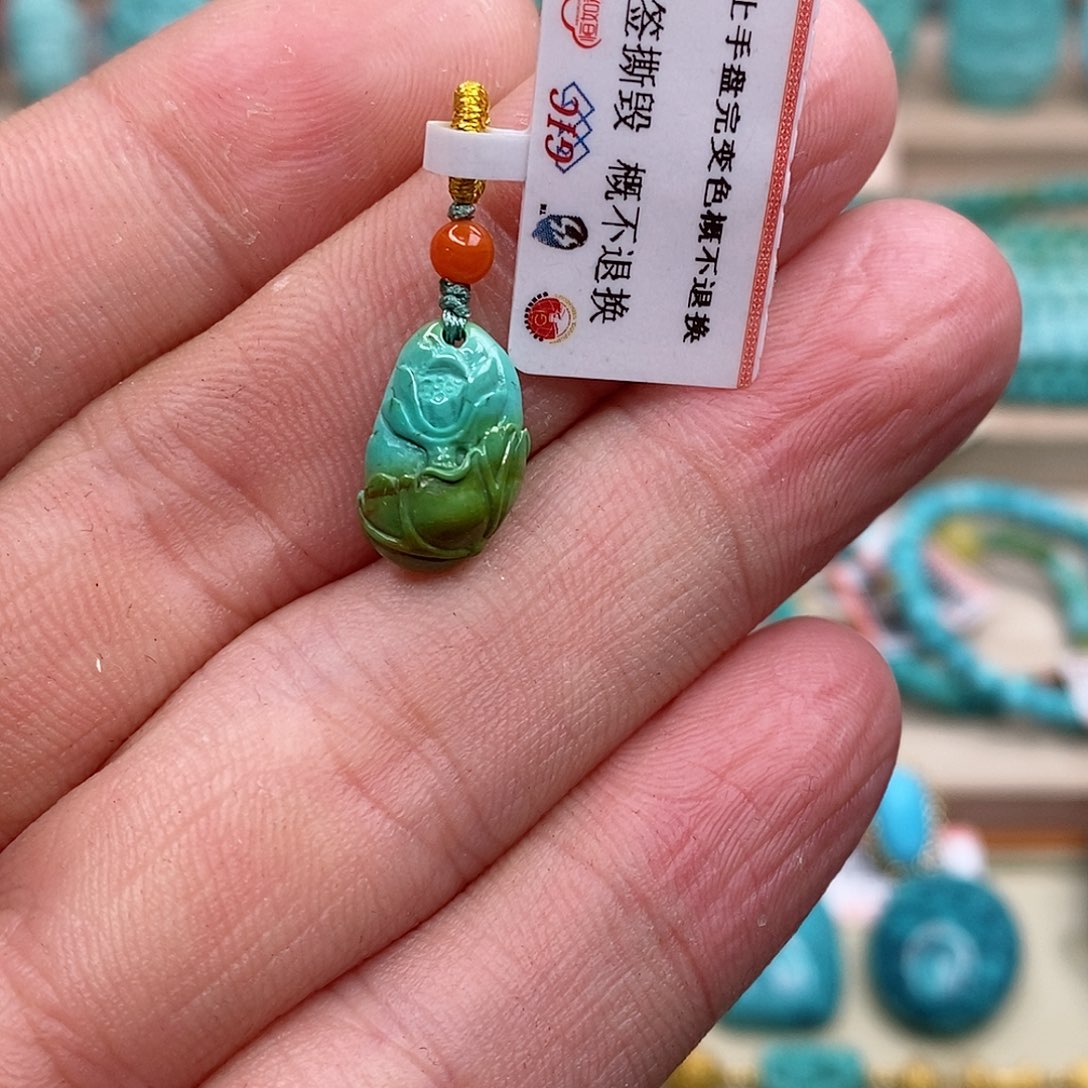 绿松石珠宝奇石银S925镶嵌
