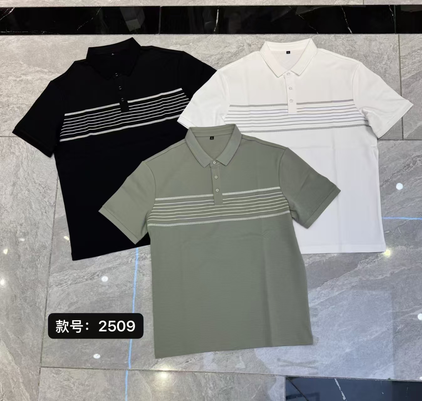 2509修身夏季常规短袖拼色Polo衫上衣春夏痞帅复古风