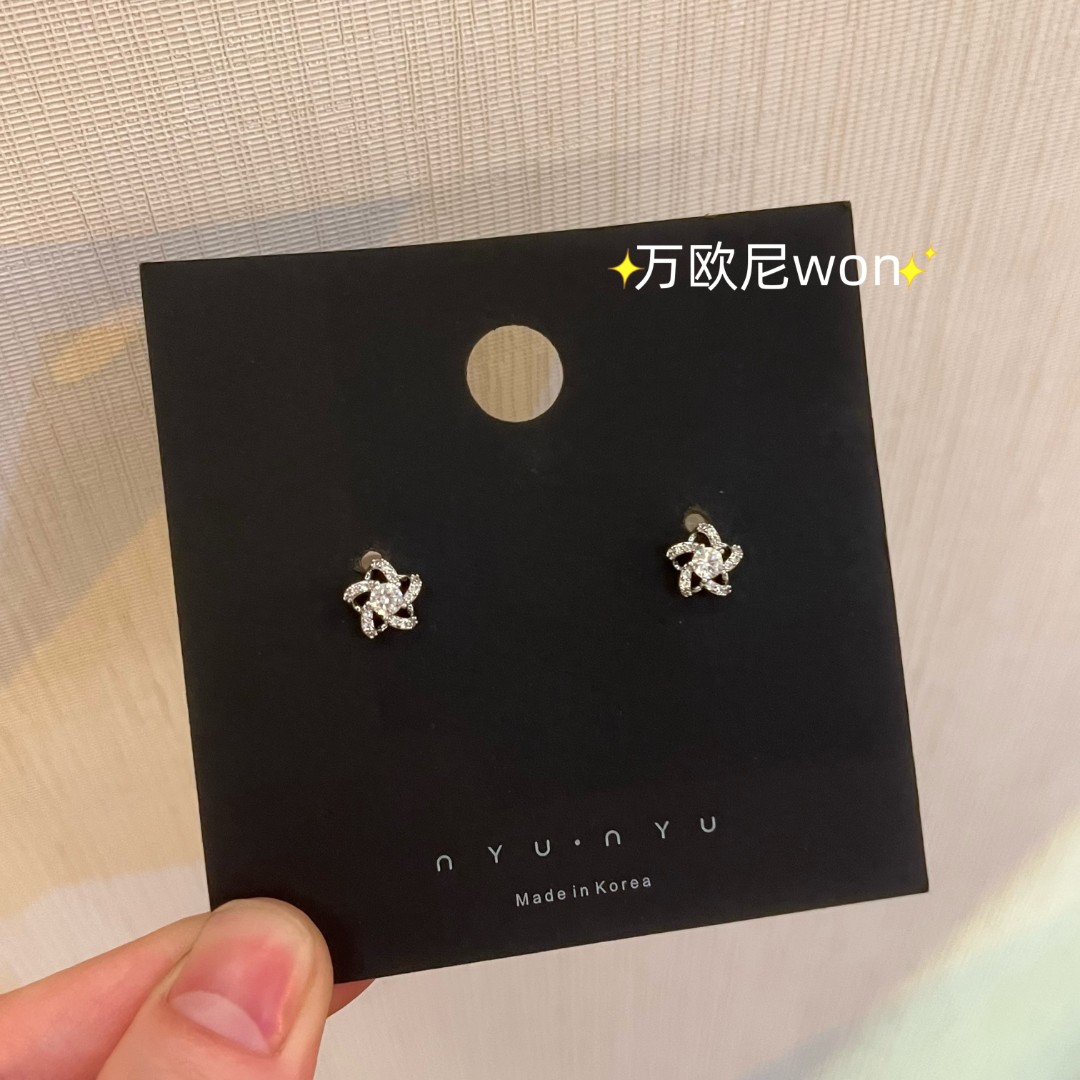 925银合成锆石耳饰 CHANGE x 迷你星星耳钉 小众精致小巧主E287