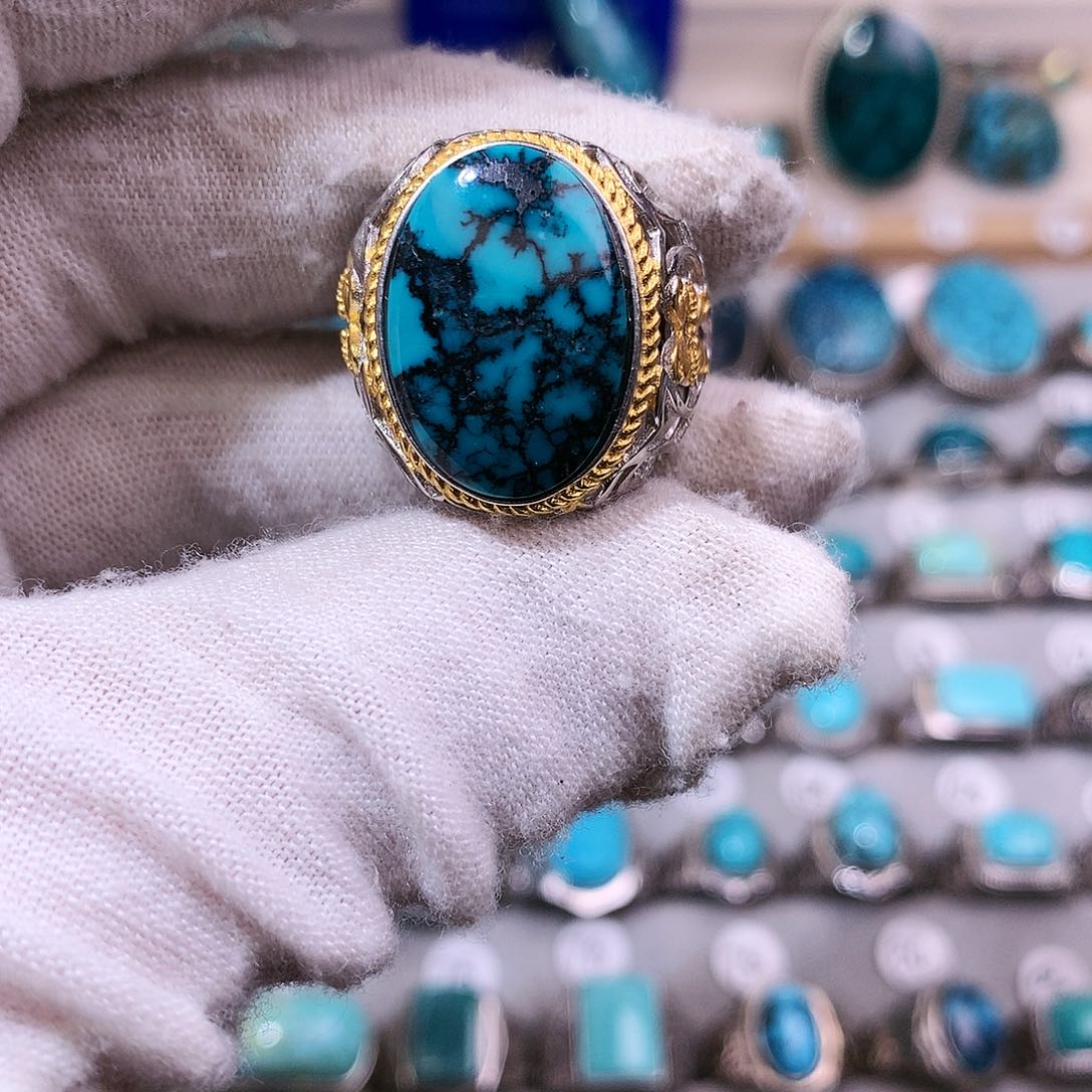 绿松石挂件银S925镶嵌