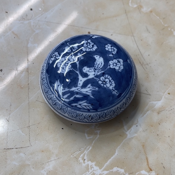 陶瓷制品摆件老瓷印泥盒