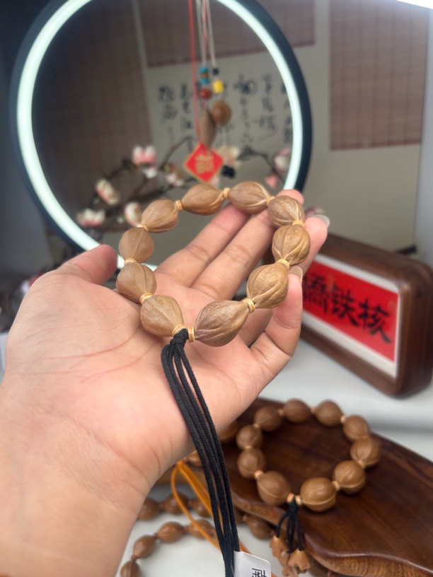 南乔铁核17×26三面佛梅林铁核橄榄核手串