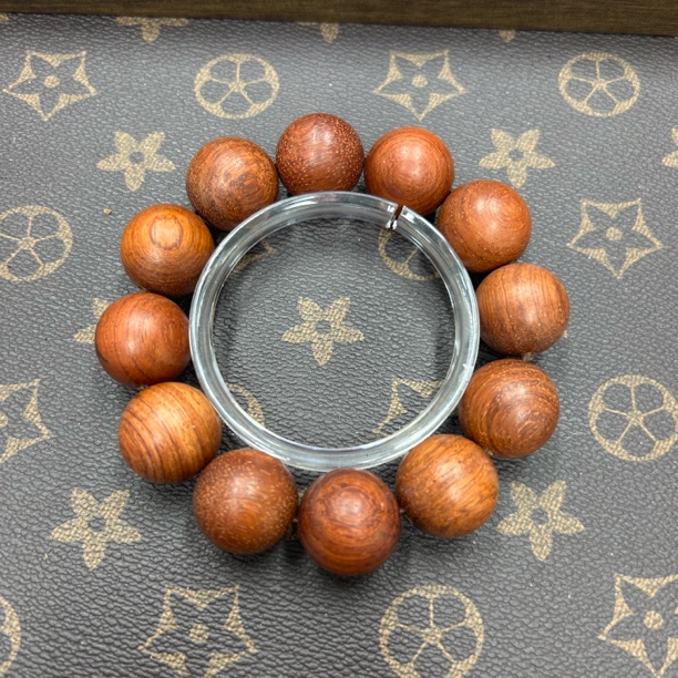 A302 金星桃木 卡2.0圆珠单圈手串（多样性发其一）