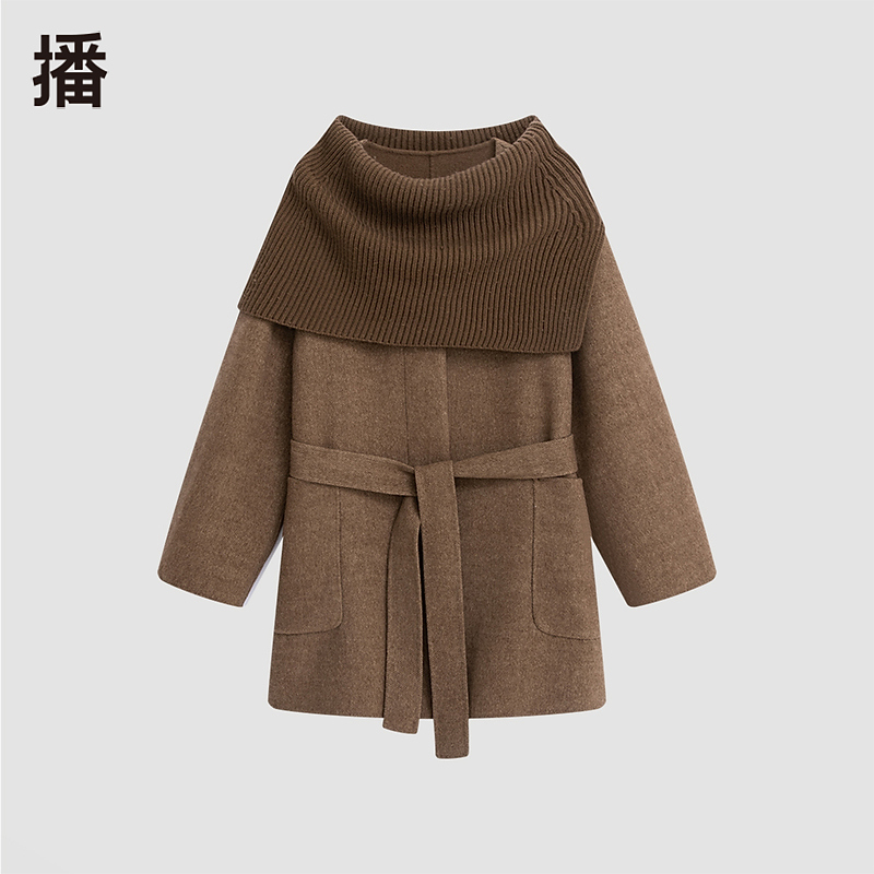 【陈大可专属】播毛呢中长款针织大衣BDQ4AD1190
