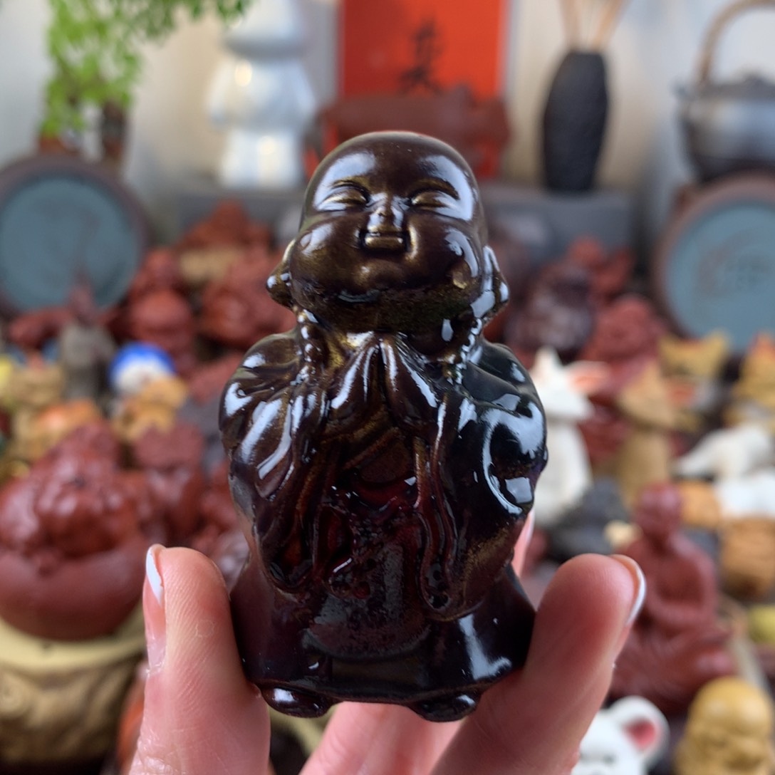 紫砂茶宠变色沙弥