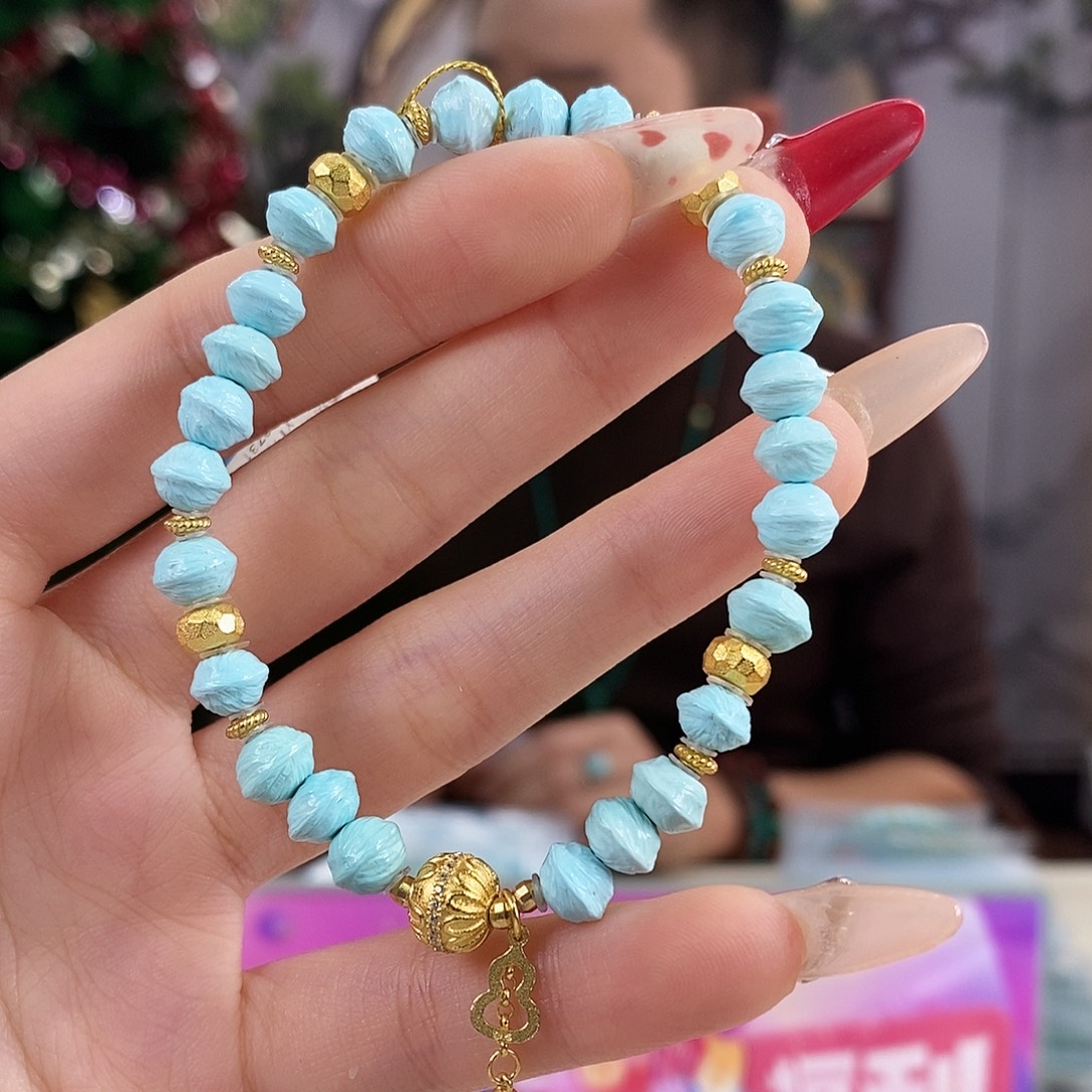 绿松石银S925镀金镶嵌珠宝奇石