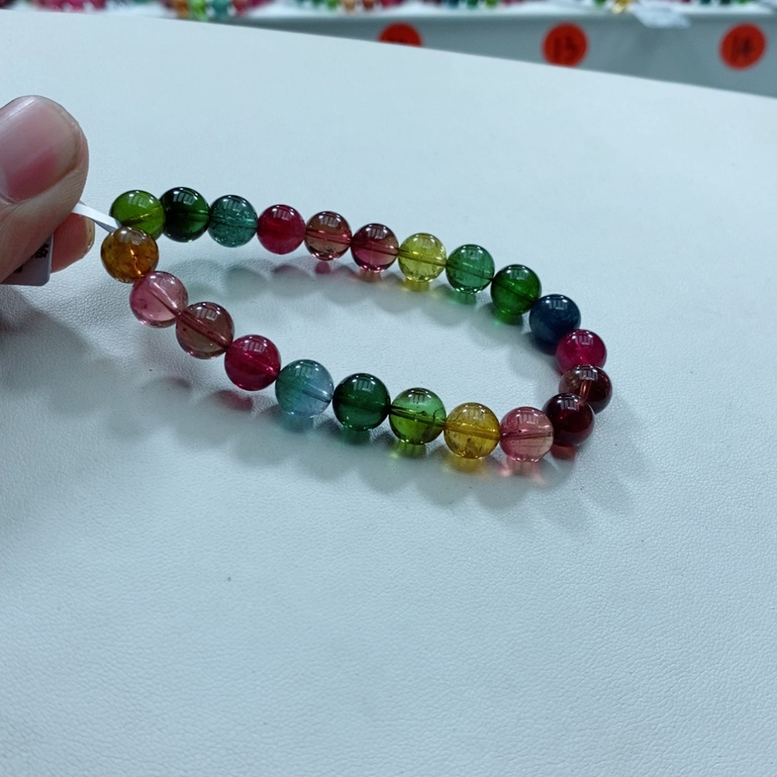 碧玺手链未镶嵌苹*梨碧玺