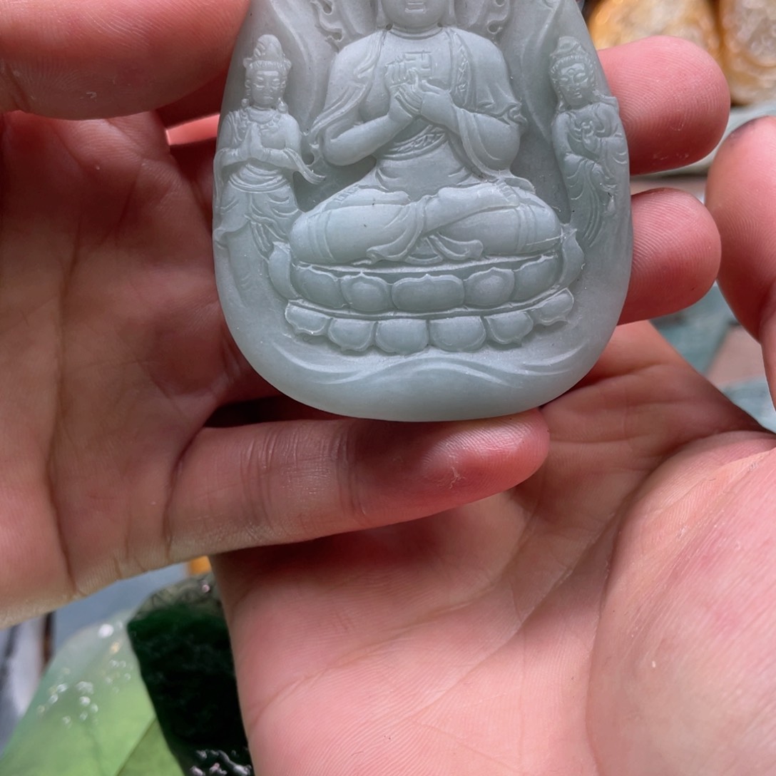 定制翡翠未镶嵌西方三圣